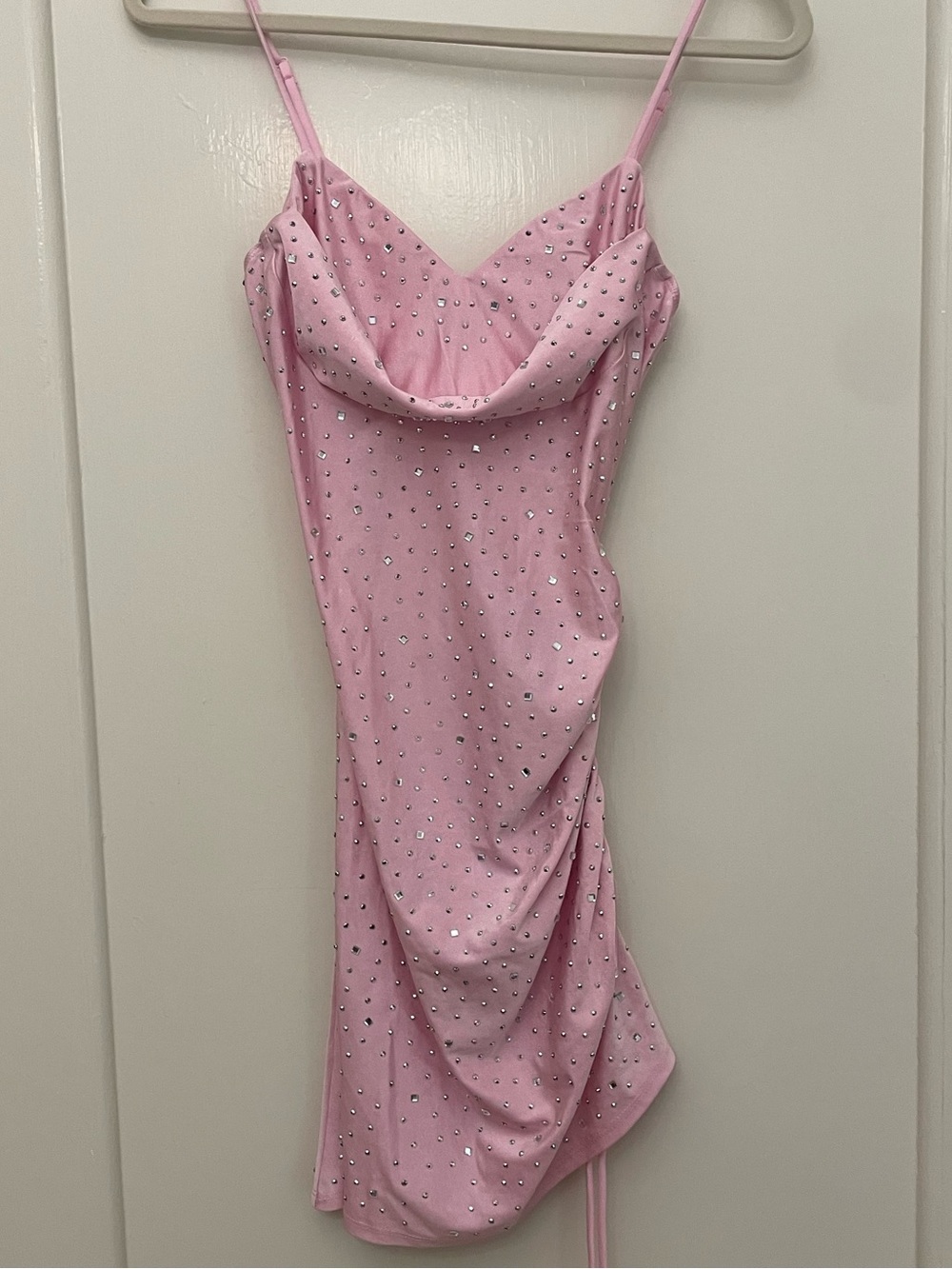 Windsor Pink Rhinestone Cowl Dress